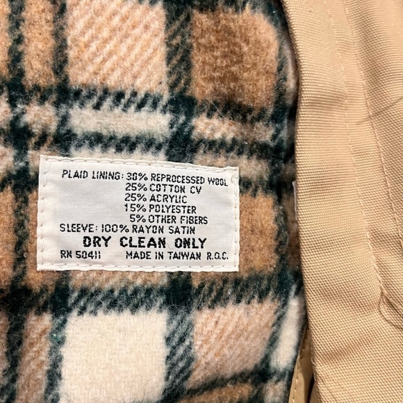 Vintage Women’s Timeless Classic Trench Coat Tan Plaid Removable Lining Size 14 - Picture 6 of 10